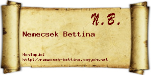 Nemecsek Bettina névjegykártya